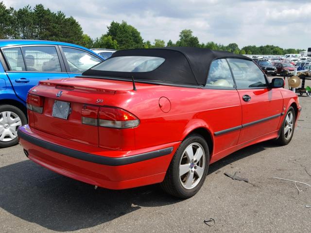 YS3DF75K227014617 - 2002 SAAB 9-3 SE RED photo 4