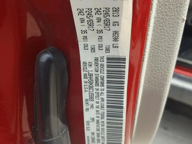 1J8HH58N36C125969 - 2006 JEEP COMMANDER RED photo 10