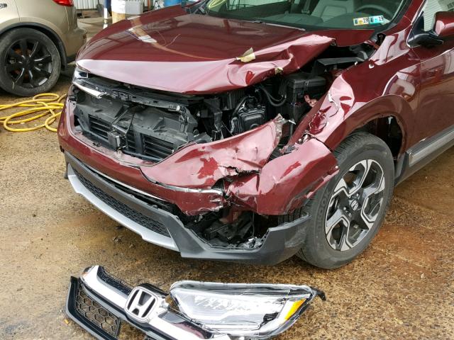 2HKRW2H95HH651093 - 2017 HONDA CR-V TOURI MAROON photo 9