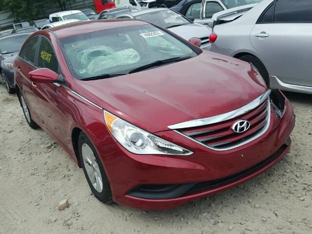 5NPEB4AC0EH815759 - 2014 HYUNDAI SONATA RED photo 1