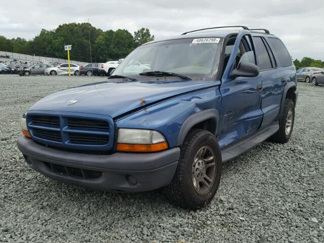 1D4HR38N43F561431 - 2003 DODGE DURANGO SP BLUE photo 2