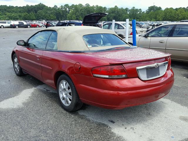 1C3EL75R44N373603 - 2004 CHRYSLER SEBRING GT RED photo 3