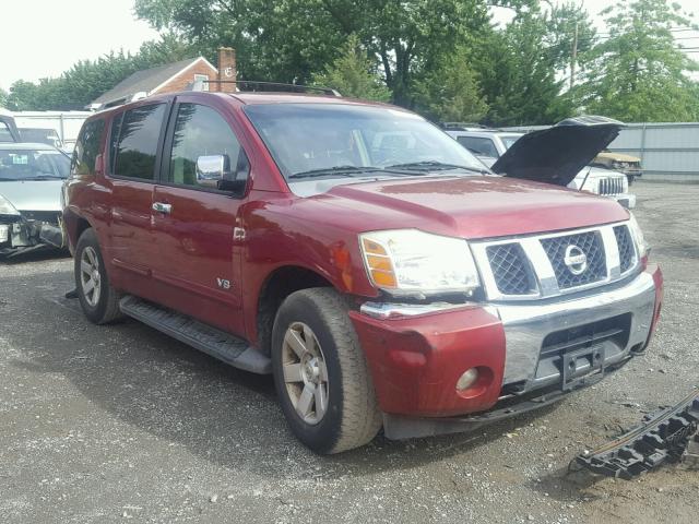 5N1AA08B66N722054 - 2006 NISSAN ARMADA SE RED photo 1