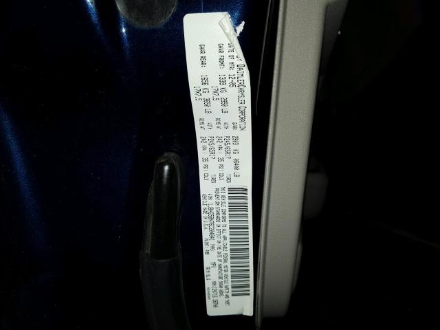 1J8HG58N76C204841 - 2006 JEEP COMMANDER BLUE photo 10