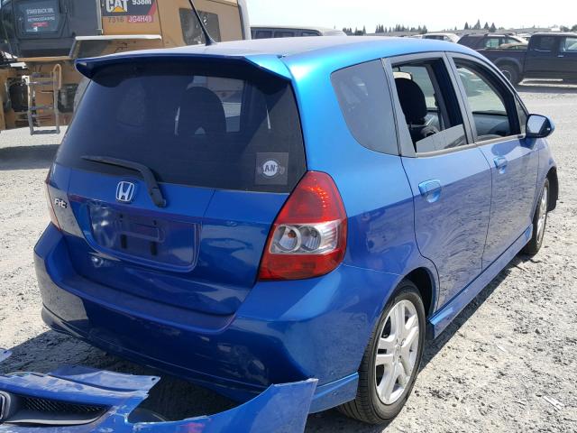 JHMGD38687S006199 - 2007 HONDA FIT S 蓝色 照片 4