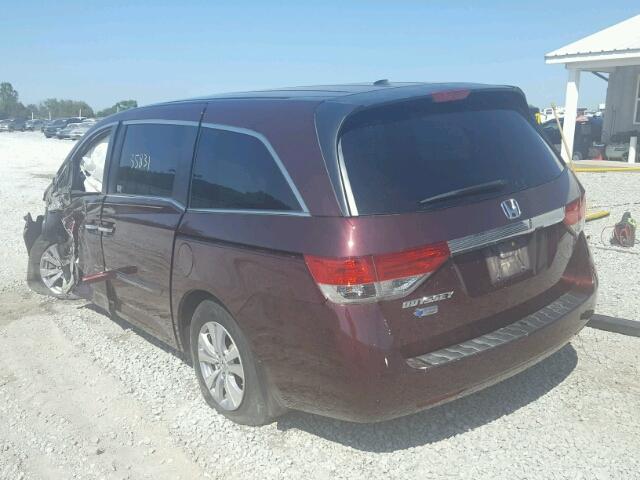 5FNRL5H61FB016349 - 2015 HONDA ODYSSEY EX MAROON photo 3