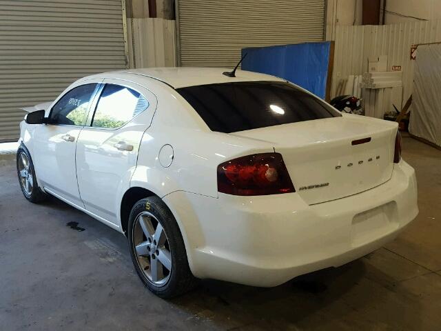 1C3CDZAB9DN564281 - 2013 DODGE AVENGER SE WHITE photo 3