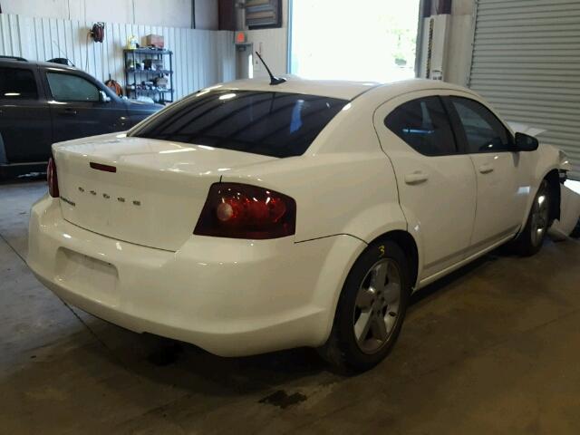 1C3CDZAB9DN564281 - 2013 DODGE AVENGER SE WHITE photo 4