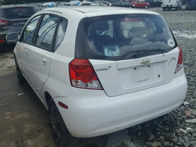 KL1TD666X7B768252 - 2007 CHEVROLET AVEO BASE WHITE photo 3