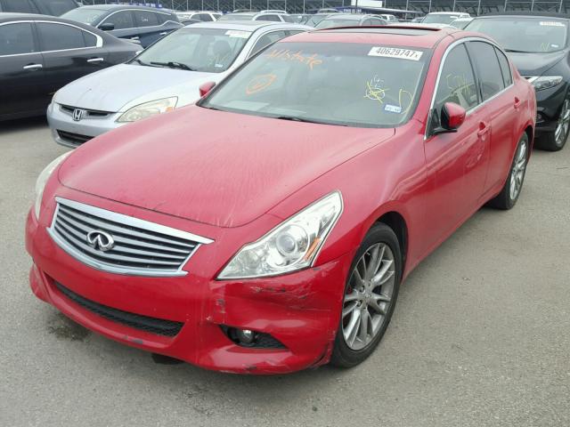 JN1CV6AP7AM402060 - 2010 INFINITI G37 BASE RED photo 2