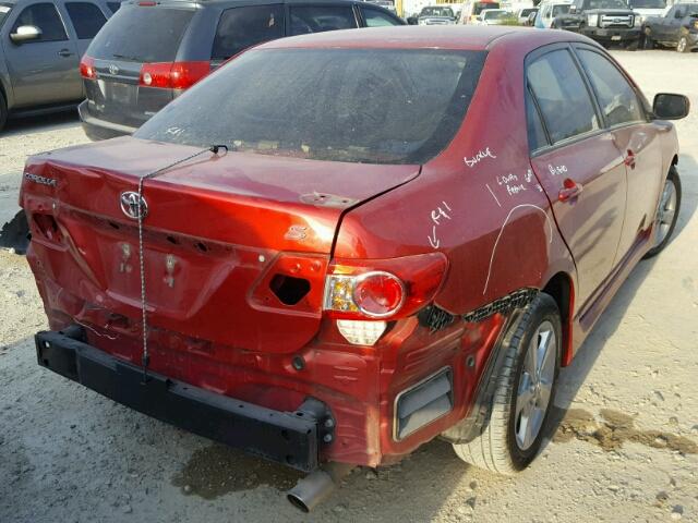 5YFBU4EE5CP032798 - 2012 TOYOTA COROLLA BA RED photo 4