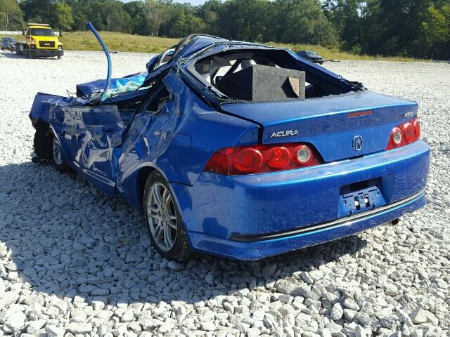 JH4DC54875S015580 - 2005 ACURA RSX BLUE photo 3