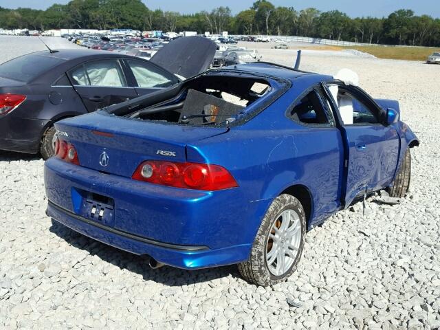 JH4DC54875S015580 - 2005 ACURA RSX BLUE photo 4