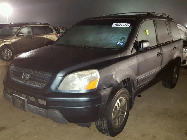 2HKYF18654H530585 - 2004 HONDA PILOT EXL GRAY photo 2