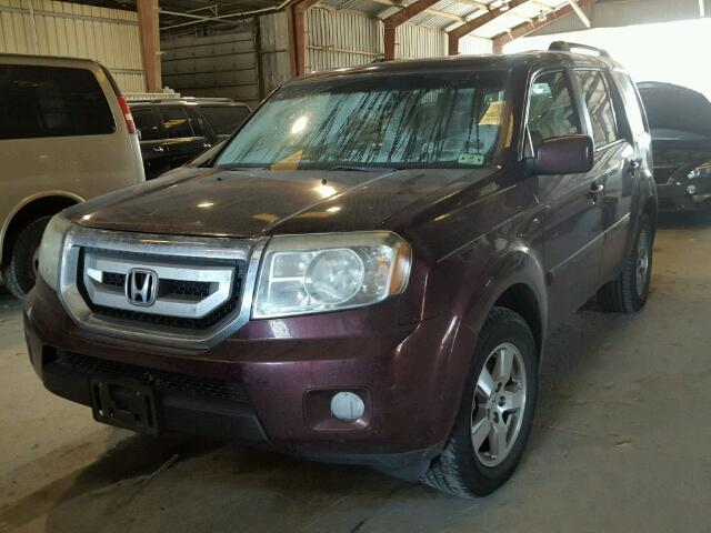 5FNYF4H67AB003529 - 2010 HONDA PILOT BURGUNDY photo 2