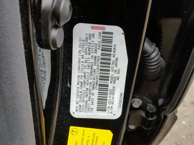 JTHBN30F210047949 - 2001 LEXUS LS 430 BLACK photo 10