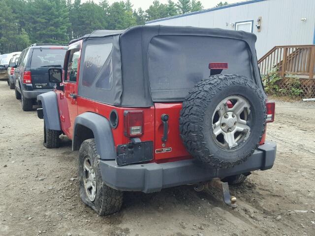 1J4FA24168L644967 - 2008 JEEP WRANGLER X RED photo 3