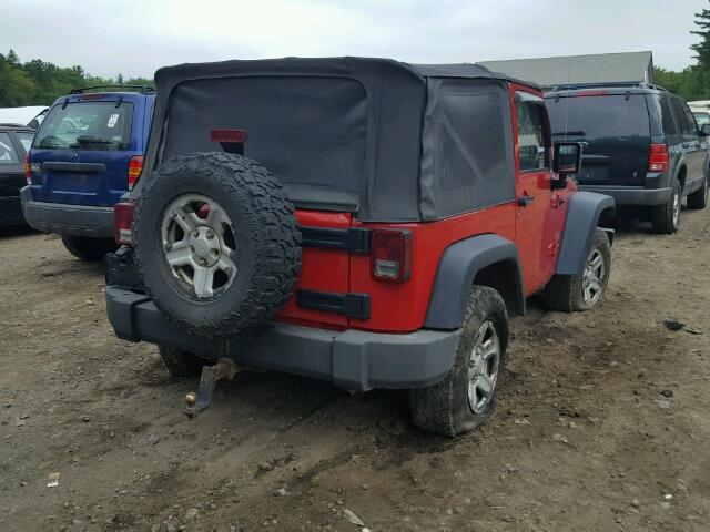 1J4FA24168L644967 - 2008 JEEP WRANGLER X RED photo 4