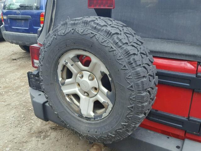 1J4FA24168L644967 - 2008 JEEP WRANGLER X RED photo 9