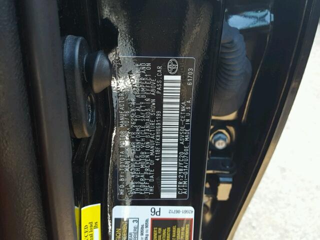 4T1BF1FK8HU691199 - 2017 TOYOTA CAMRY LE 黑色 照片 10