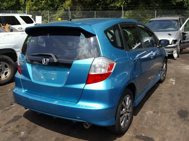 JHMGE8H54CC033051 - 2012 HONDA FIT SPORT BLUE photo 4