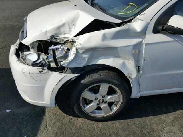 KL1TD56628B064574 - 2008 CHEVROLET AVEO BASE Ақ фото 9