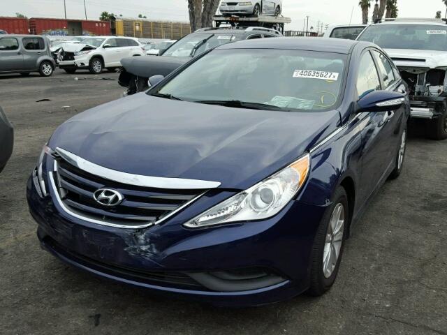 5NPEB4AC2EH904460 - 2014 HYUNDAI SONATA GLS BLUE photo 2