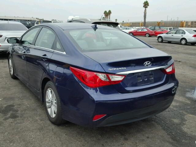 5NPEB4AC2EH904460 - 2014 HYUNDAI SONATA GLS BLUE photo 3