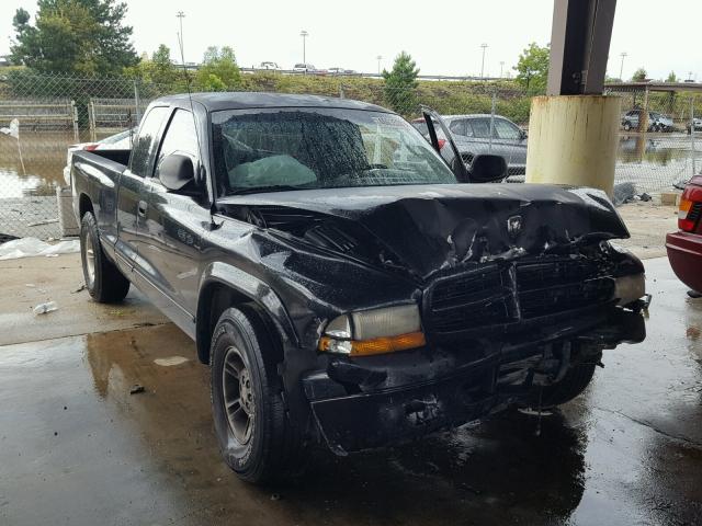 1B7GL22X51S345042 - 2001 DODGE DAKOTA BLACK photo 1