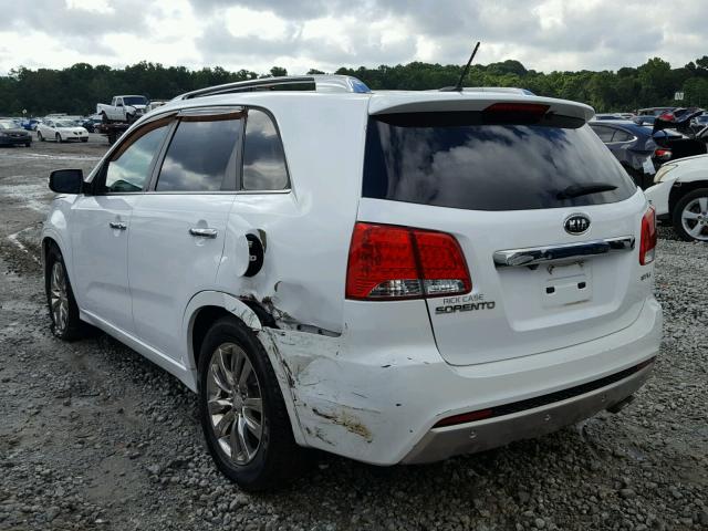 5XYKW4A25BG092203 - 2011 KIA SORENTO SX WHITE photo 3