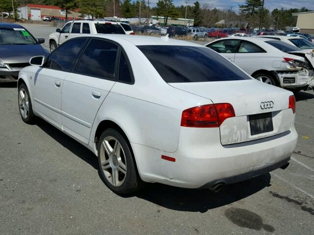 WAUAF78EX7A104072 - 2007 AUDI A4 2 WHITE photo 3