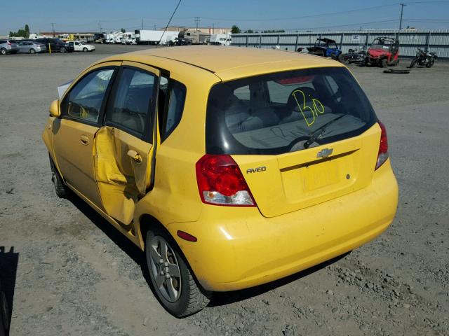 KL1TD62685B442047 - 2005 CHEVROLET AVEO BASE Żółty zdjęcie 3