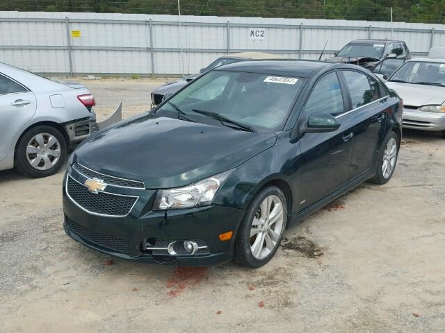 1G1PG5SB9E7397527 - 2014 CHEVROLET CRUZE LTZ GREEN photo 2