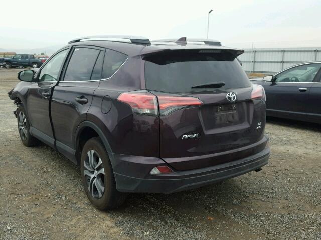 2T3BFREV1HW674729 - 2017 TOYOTA RAV4 LE PURPLE photo 3