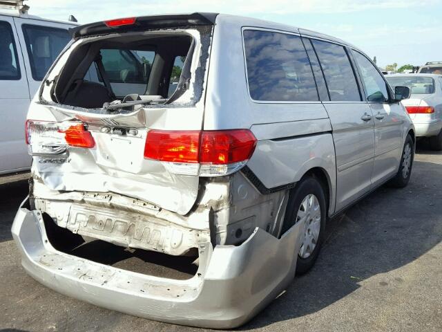 5FNRL38228B039658 - 2008 HONDA ODYSSEY LX SILVER photo 4