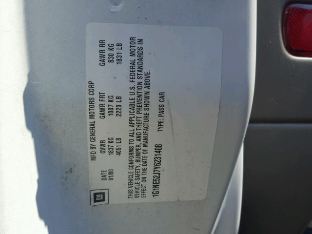 1G1NE52J7Y6231408 - 2000 CHEVROLET MALIBU LS თეთრი ფოტო 10