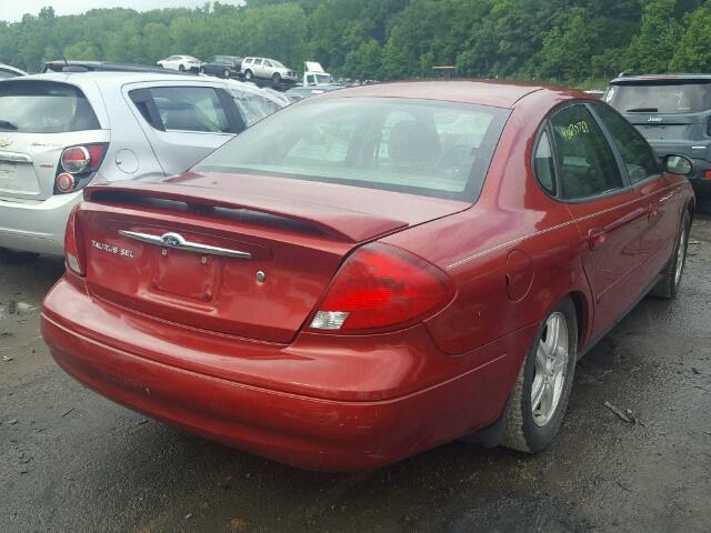 1FAFP56S9YG284474 - 2000 FORD TAURUS SEL RED photo 4