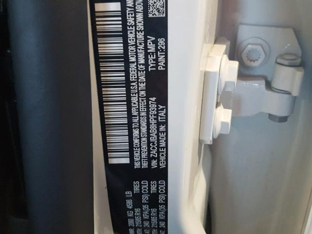 ZACCJBAB8HPF93974 - 2017 JEEP RENEGADE S 白色 照片 10