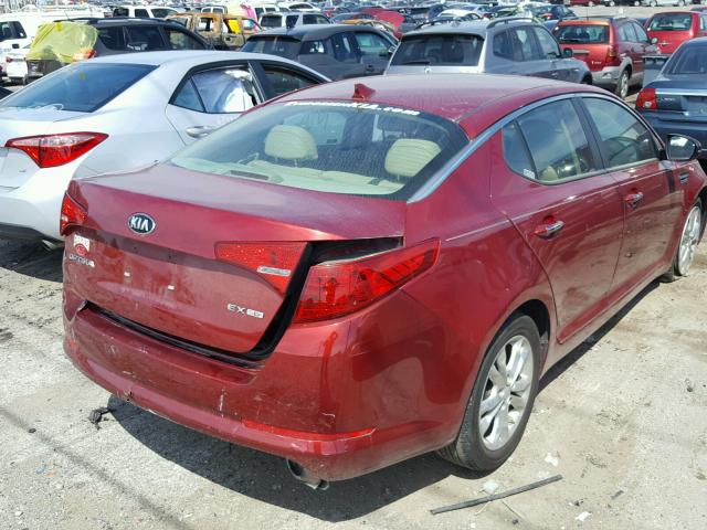 5XXGN4A73DG181120 - 2013 KIA OPTIMA EX MAROON photo 4