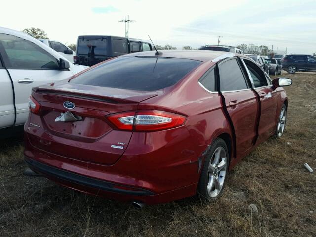 3FA6P0HD9ER176166 - 2014 FORD FUSION SE RED photo 4