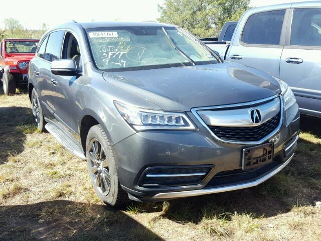 5FRYD4H89FB005490 - 2015 ACURA MDX GRAY photo 1