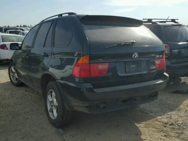 5UXFA535X2LP51229 - 2002 BMW X5 3.0I GREEN photo 3