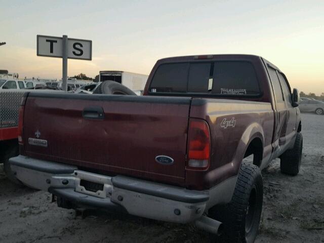 1FTSW21P06EB78310 - 2006 FORD F250 SUPER MAROON photo 4