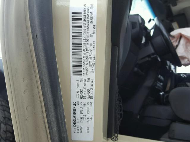 1J4AA2D10BL517245 - 2011 JEEP WRANGLER S CREAM photo 10