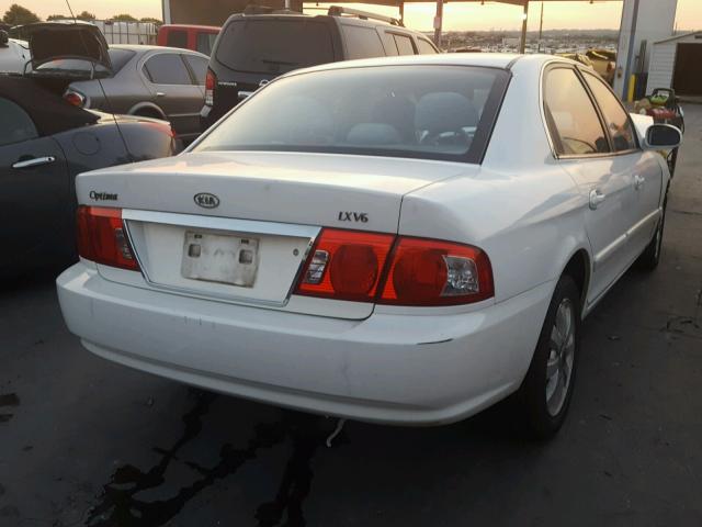 KNAGD128245289724 - 2004 KIA OPTIMA WHITE photo 4