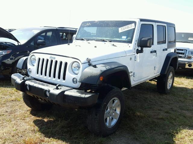 1C4BJWDGXEL163583 - 2014 JEEP WRANGLER U WHITE photo 2