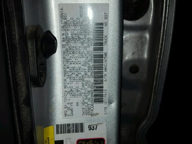 3TMJU62NX9M083662 - 2009 TOYOTA TACOMA DOU SILVER photo 10