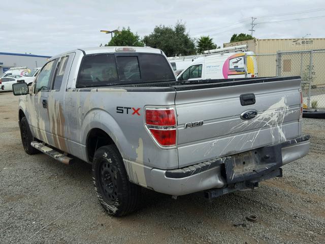 1FTEX1CW0AFA51066 - 2010 FORD F150 SUPER SILVER photo 3