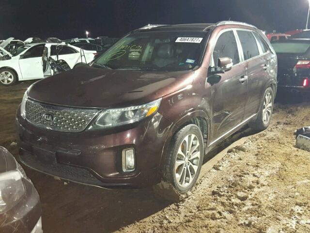 5XYKW4A79EG463864 - 2014 KIA SORENTO SX BURGUNDY photo 2