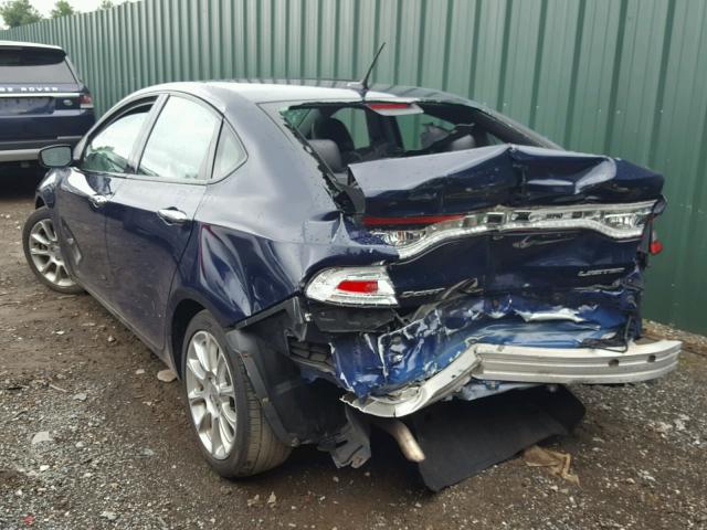 1C3CDFCA8DD293657 - 2013 DODGE DART LIMIT BLUE photo 3